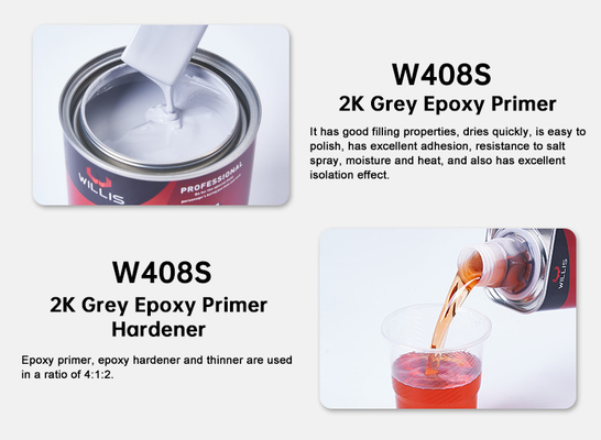 Venda Quente Epoxi Branco Automotive Primer Paint Resistente à Corrosão Trituração a Seco Automotive Epoxy Paint 2k Epoxy Primer