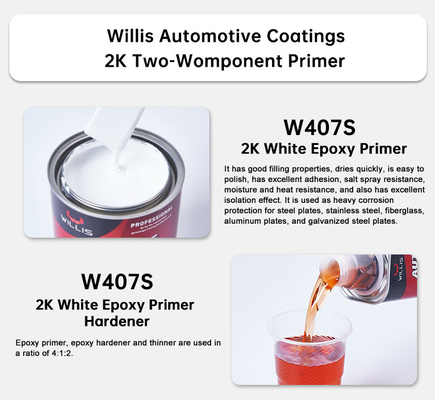 Venda Quente Epoxi Branco Automotive Primer Paint Resistente à Corrosão Trituração a Seco Automotive Epoxy Paint 2k Epoxy Primer