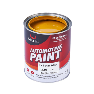 Pintura de automóveis amarelo sólido metálico 2K, líquido brilhante 2k, pintura automotiva