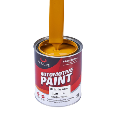 Pintura de automóveis amarelo sólido metálico 2K, líquido brilhante 2k, pintura automotiva