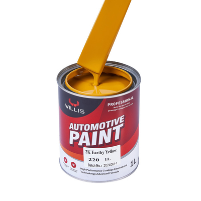 Pintura de automóveis amarelo sólido metálico 2K, líquido brilhante 2k, pintura automotiva