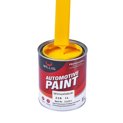 Cores personalizadas de pintura de carro sólida, resistente a condições climáticas estável 2k pintura de pulverização 2K amarelo médio pintura de auto-refinar