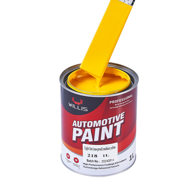 Cores personalizadas de pintura de carro sólida, resistente a condições climáticas estável 2k pintura de pulverização 2K amarelo médio pintura de auto-refinar