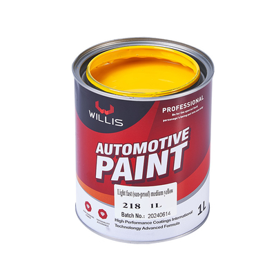 Cores personalizadas de pintura de carro sólida, resistente a condições climáticas estável 2k pintura de pulverização 2K amarelo médio pintura de auto-refinar