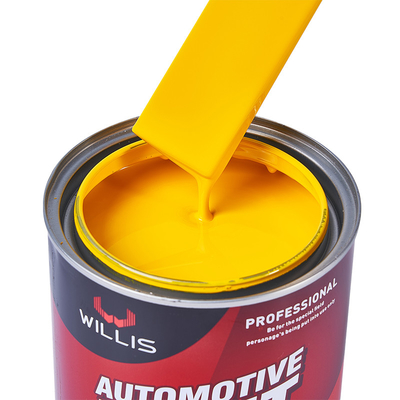 Cores personalizadas de pintura de carro sólida, resistente a condições climáticas estável 2k pintura de pulverização 2K amarelo médio pintura de auto-refinar