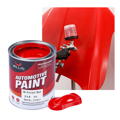 2K base dura Vermelha Auto Pintura Colores, 2K Ferrari Vermelha Auto Refinish Paint Car Paint Restauração