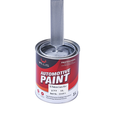 Medium Silver Color Car Paint, Arquitetura Materiais Metal Clear Coat Paint 1K Moderado Prata Grossa