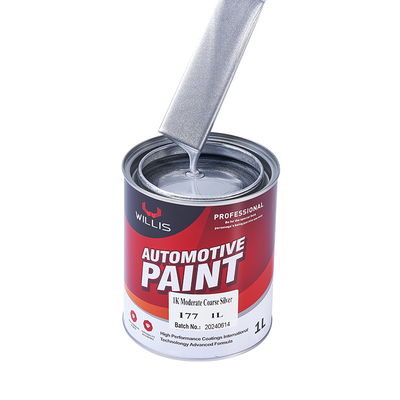 Medium Silver Color Car Paint, Arquitetura Materiais Metal Clear Coat Paint 1K Moderado Prata Grossa