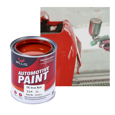 Revestimento Automotivo Vermelho Ferro 2K Mais Vendido Fornecimento de Fábrica OEM Disponível Tinta de Acabamento para Repintura de Carros com Resina Acrílica Líquida