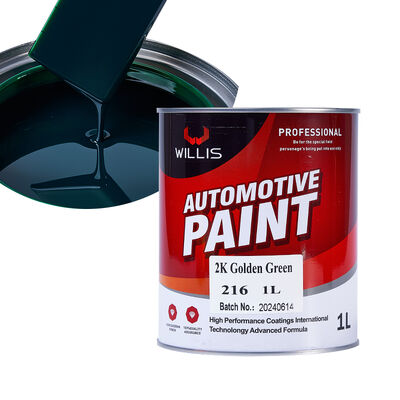 Pintura de revestimento de automóveis 2K Golden Green Multiplas cores disponíveis para reparação de automóveis Basecoat Refinish Acrylic Two-Component Paint