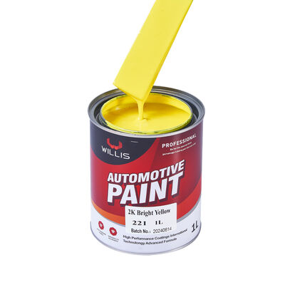 2K de alta qualidade amarelo brilhante pintura de metal automotiva reparação de automóveis revestimento de spray com alto brilho duplo componente pintura acrílica de cor