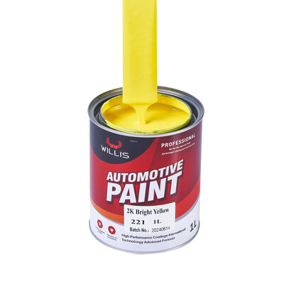 2K de alta qualidade amarelo brilhante pintura de metal automotiva reparação de automóveis revestimento de spray com alto brilho duplo componente pintura acrílica de cor