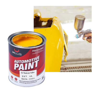 Fornecimento de Fábrica Revestimento de Tinta Automotiva Sólida 2K de Médio Amarelo e Alto Brilho e Diluente Automotivo para Tinta Endurecedor de Tinta Automotiva