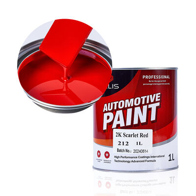 Tinta Automotiva 2K Vermelho Escarlate Alto Brilho Revestimento Base Sólido Vermelho e Endurecedor de Tinta Cores Automotivas para Veículos
