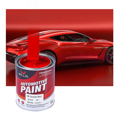 Tinta Automotiva 2K Vermelho Escarlate Alto Brilho Revestimento Base Sólido Vermelho e Endurecedor de Tinta Cores Automotivas para Veículos