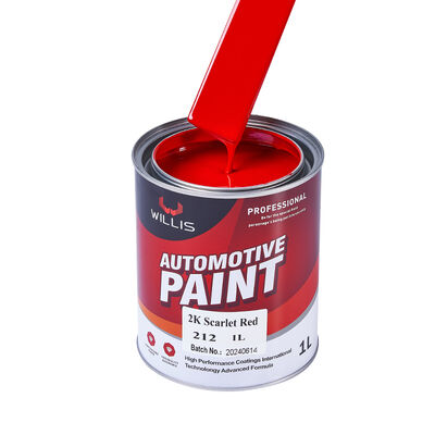 Tinta Automotiva 2K Vermelho Escarlate Alto Brilho Revestimento Base Sólido Vermelho e Endurecedor de Tinta Cores Automotivas para Veículos