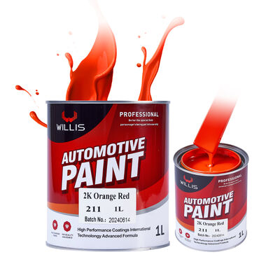 Revestimento e Tinta Acrílica 2K de Alta Qualidade Cor Vermelho Laranja Automotivo Mais Vendido com Bom Preço Múltiplas Cores Disponíveis
