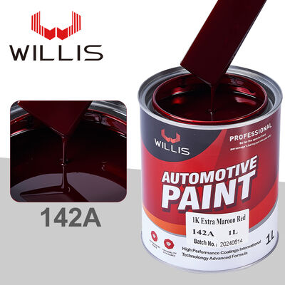 Reparação de automóveis Willis Revestimento líquido 1K Basecoat extra marrom Resina acrílica vermelha Car Refinish Spray Aplicação de pintura automotiva