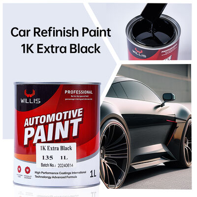 1K Extra preto líquido automotivo Refinish Coating Paint 1K Solid Color Base Coat para revestimento de plástico negro automotivo