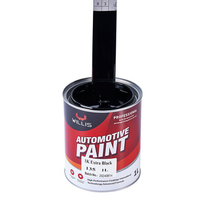 1K Extra preto líquido automotivo Refinish Coating Paint 1K Solid Color Base Coat para revestimento de plástico negro automotivo