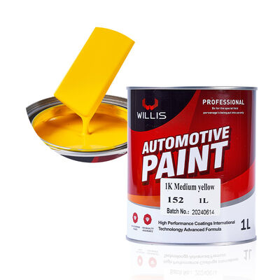 Tinta Automotiva 1K Amarela de Cor Sólida, Fabricada na China, Resina Acrílica, Revestimento Líquido para Aplicação por Spray