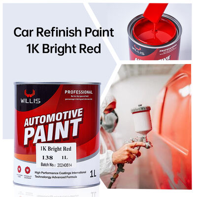 1K/2K Bright Red Acrylic Resin Liquid Auto Refinish Coating Paint Car Repair Spray Application with Varnish & Paint Thinner