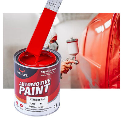 1K de alta qualidade vermelho brilhante de dois componentes de pintura acrílica para automóveis revestimento líquido para fábrica de reparação de automóveis preço no atacado