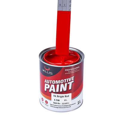 1K de alta qualidade vermelho brilhante de dois componentes de pintura acrílica para automóveis revestimento líquido para fábrica de reparação de automóveis preço no atacado