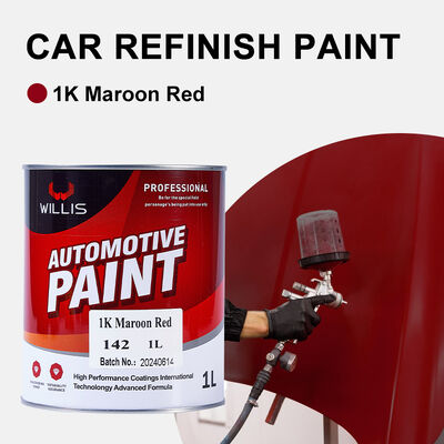 Auto Refinish 1K Maroon Red Basecoat Car Paint Solid 1K 2K Acrylic Resin Liquid Coating para aplicação de spray de reparação de automóveis