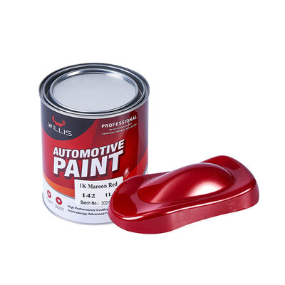 Auto Refinish 1K Maroon Red Basecoat Car Paint Solid 1K 2K Acrylic Resin Liquid Coating para aplicação de spray de reparação de automóveis