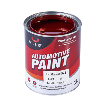 Auto Refinish 1K Maroon Red Basecoat Car Paint Solid 1K 2K Acrylic Resin Liquid Coating para aplicação de spray de reparação de automóveis