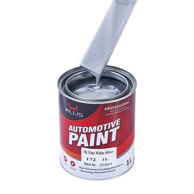 Hot Selling 1K Fine White Silver Polyurethane Thinner Auto Repair Car Acrylic Resin Coating Paint Spray Mixed Automotive Paint