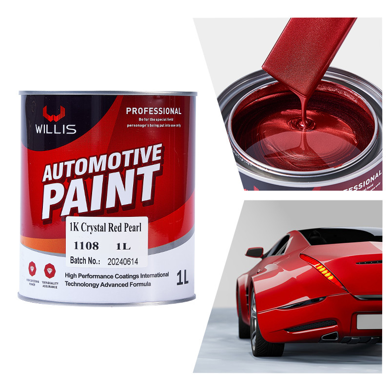Acrílico Flash Clear Pearl Pintura Automotiva Alta Solididade Rápido Seco Tempos, 1K Cristal Vermelho Perla, Cor de Pintura Acrílica