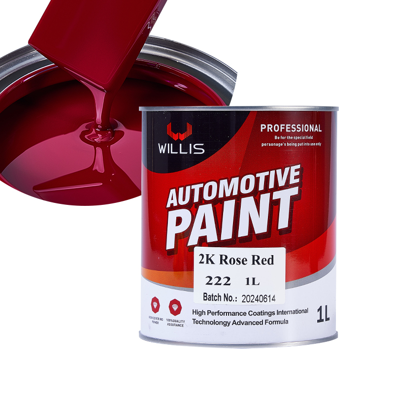Rose Red 2K Solid Paint with 2 Years Shelf Life and Mixing Ratio 2:1:0.4-0.8 for Automotive and Plastic Coating