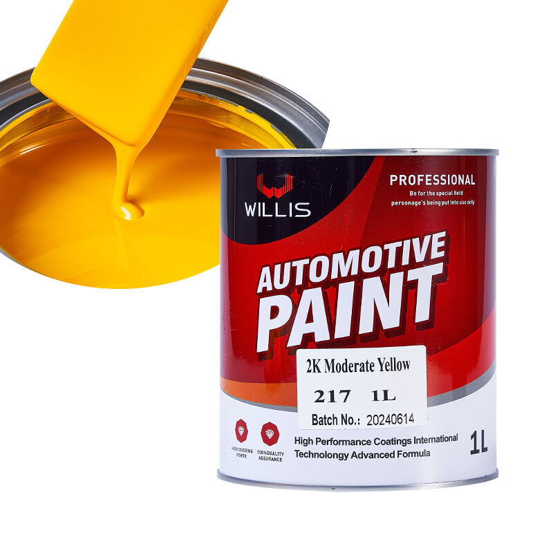 Fornecimento de Fábrica Revestimento de Tinta Automotiva Sólida 2K de Médio Amarelo e Alto Brilho e Diluente Automotivo para Tinta Endurecedor de Tinta Automotiva