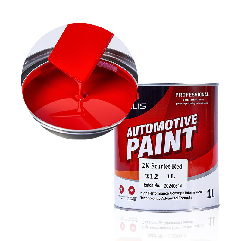 Tinta Automotiva 2K Vermelho Escarlate Alto Brilho Revestimento Base Sólido Vermelho e Endurecedor de Tinta Cores Automotivas para Veículos