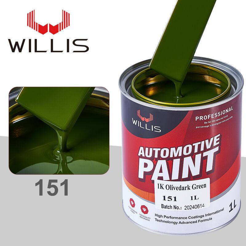 China Feito 1K Basecoat Auto Liquid Coating Solid Olivedark Green Car Repair Paint Spray Aplicação Resina Acrílica Excelente